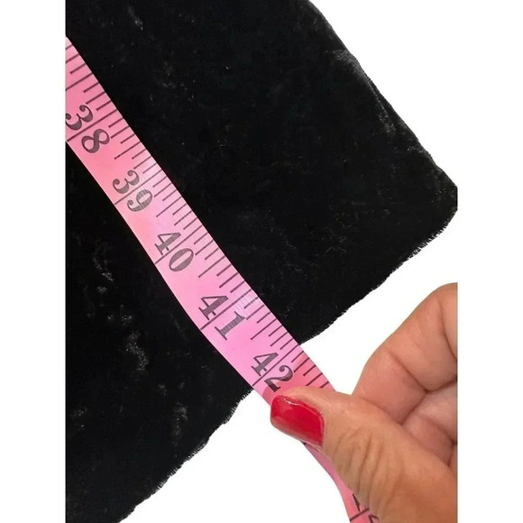 Union Made ILGWU vintage Black Peplum Square Neck Velvet Cocktail Dress Size 7 - Picture 9 of 10